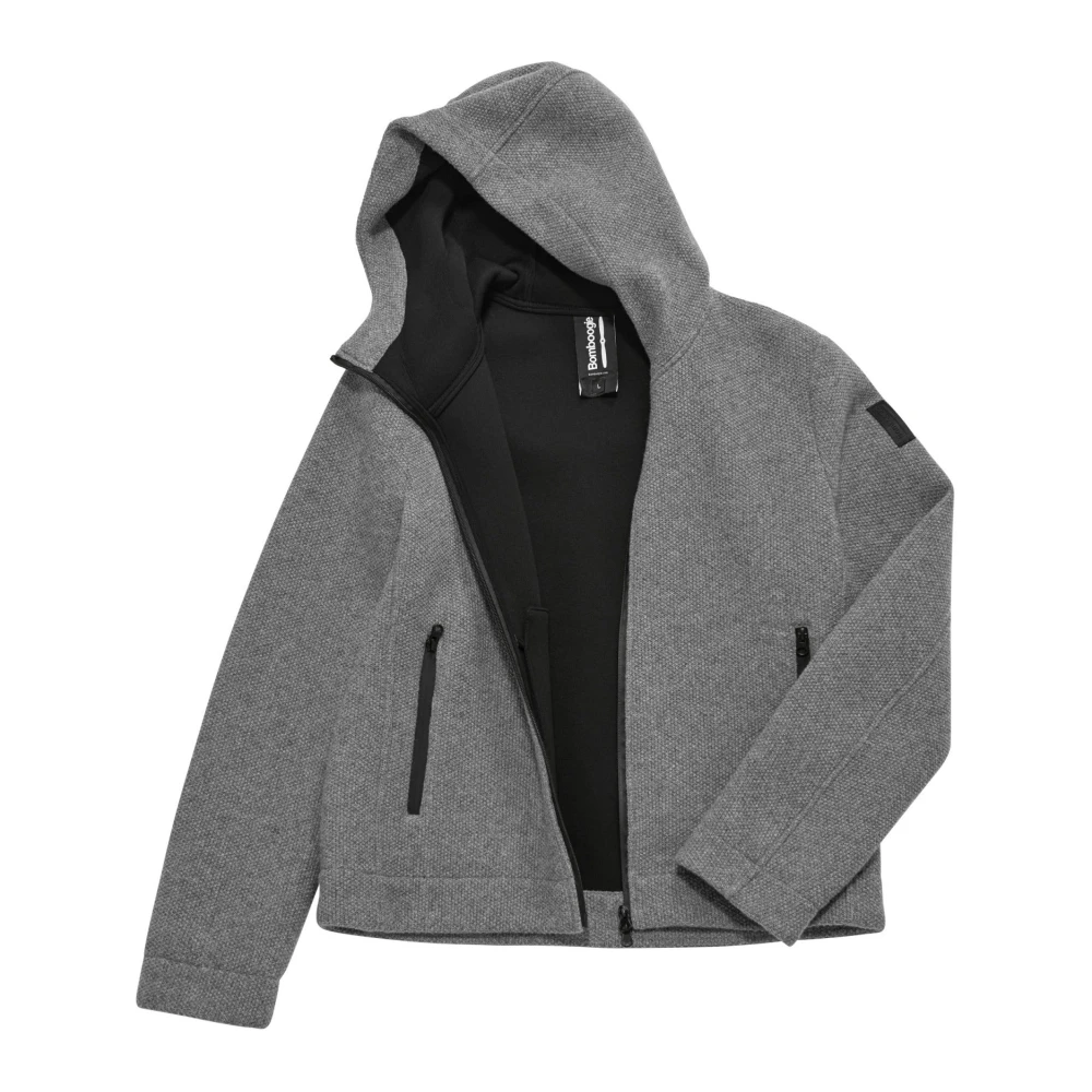 BomBoogie Gehaakte wollen jas met capuchon Gray Heren