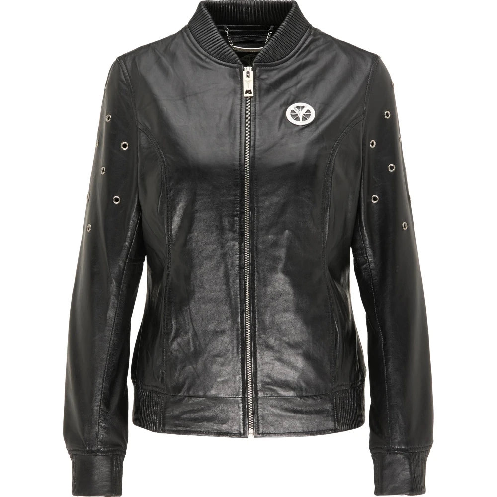 Carlo colucci Studded Leren Jas Caldera Black Dames