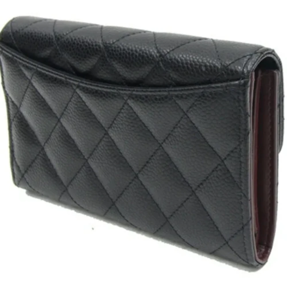 Chanel Vintage Pre-owned Leather wallets Black Dames