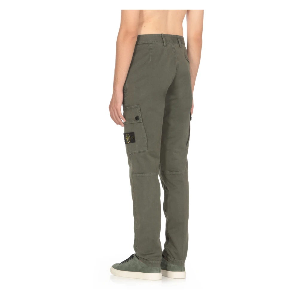 Stone Island Groene Cargo Broek met Iconische Patch Green Heren