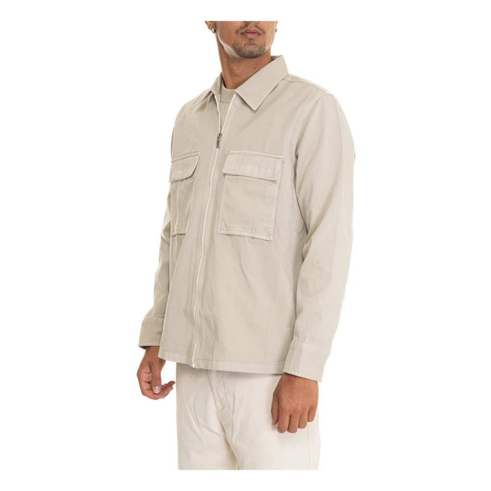 Boss Warme Winter Puffer Jas Beige Heren