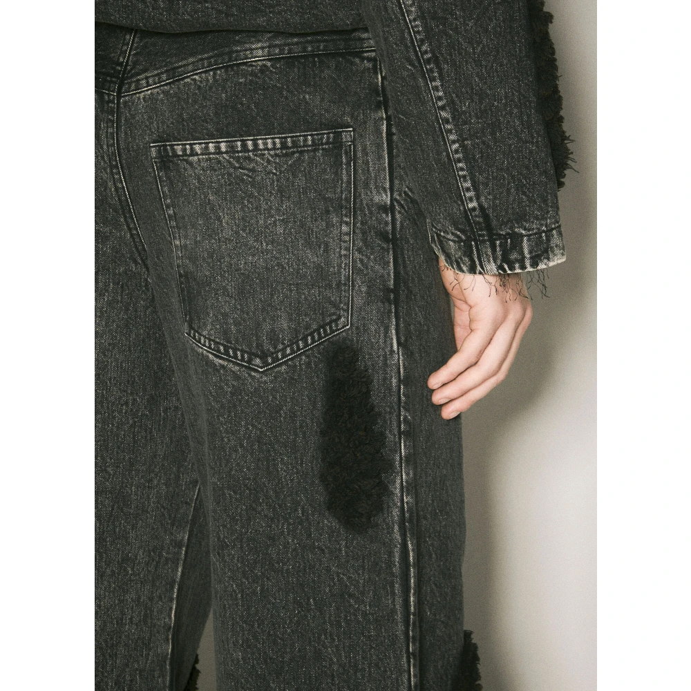 Song for the Mute Teddy Panel Boyfriend Jeans Black Heren