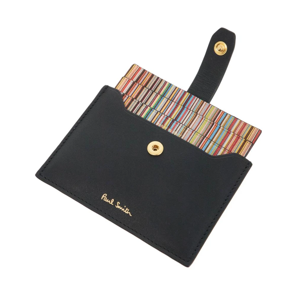 PS By Paul Smith Smalle leren kaarthouder met uittrekbare sleuven Black Heren