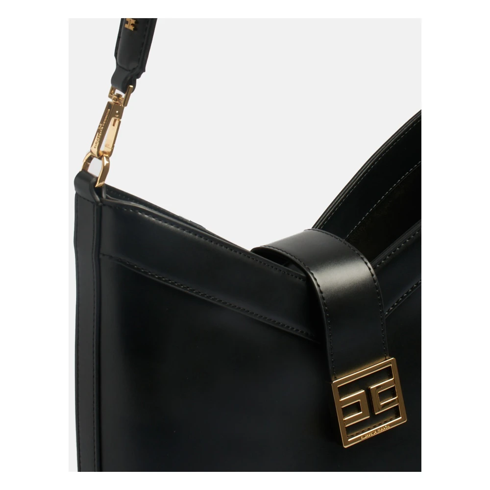 Elisabetta Franchi Zwarte Schoudertas met Verborgen Magneetsluiting Black Dames