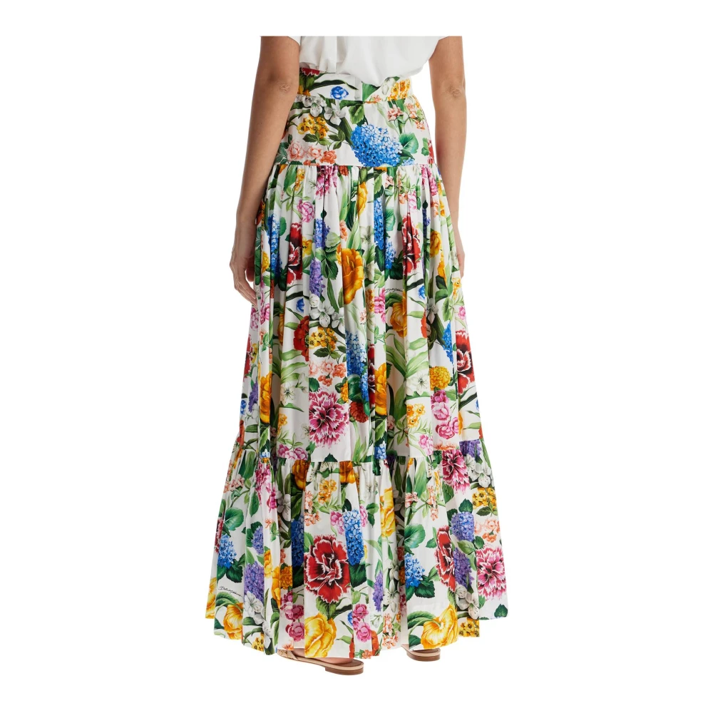 Dolce & Gabbana Bloemen hoge taille katoenen maxi rok Multicolor Dames