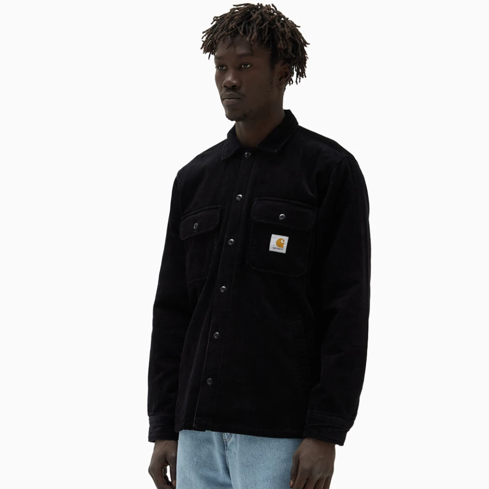 Carhartt WIP Katoenen Ribbel Textuur Jas Black Heren