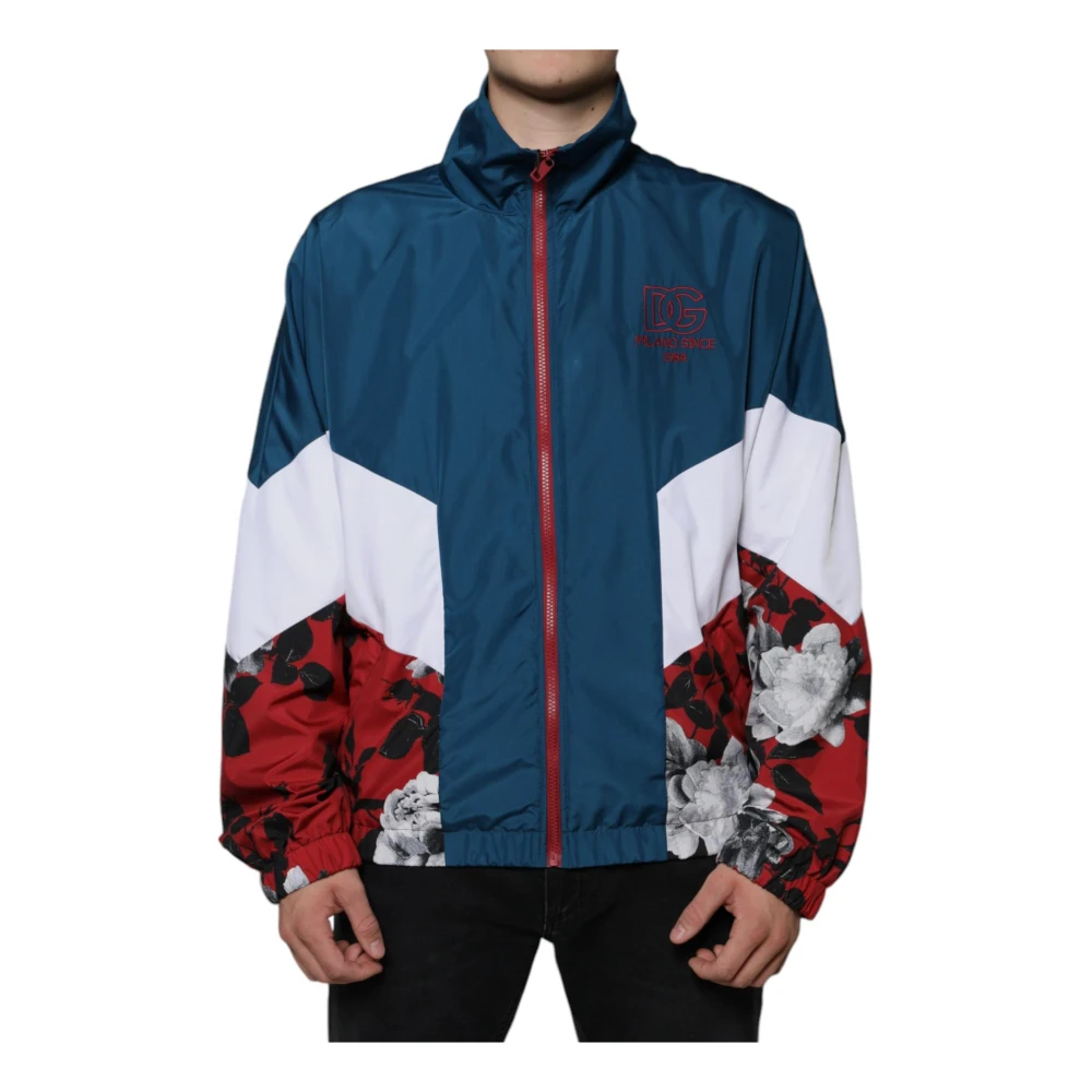 Dolce & Gabbana Men's Multicolor Bomber Jacket With Logo Details