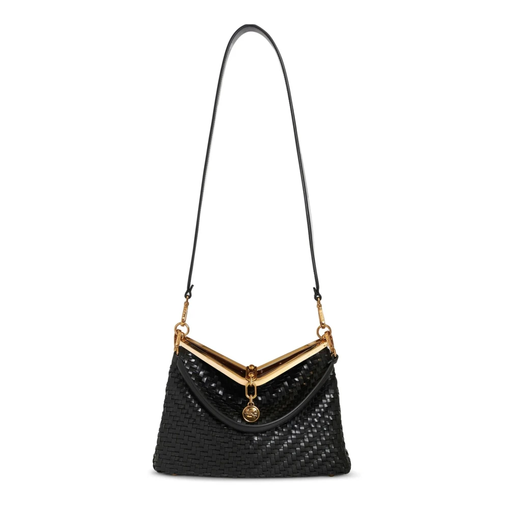 ETRO Zwarte leren Vela schoudertas Black Dames
