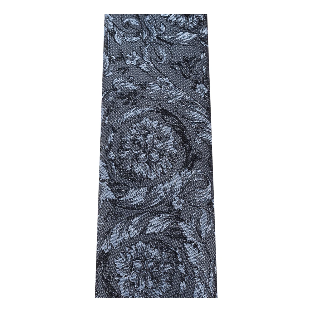 Versace Zijden stropdas met Barocco-motief Blue Heren