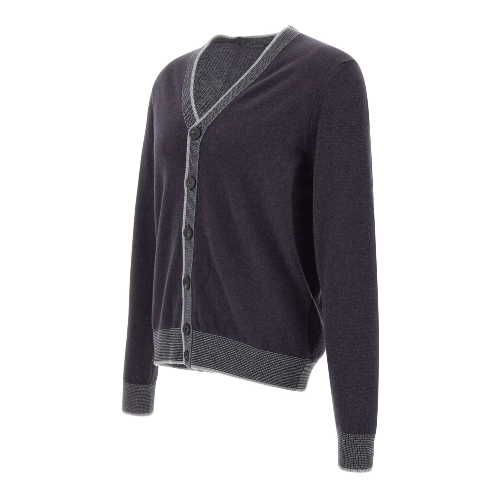 PESERICO Heren Wol Zijde Kasjmier Vest Marineblauw Blue Heren