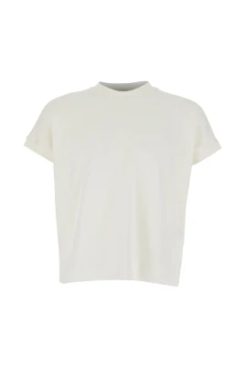 Broderad T-shirt i stretchig bomullsjersey