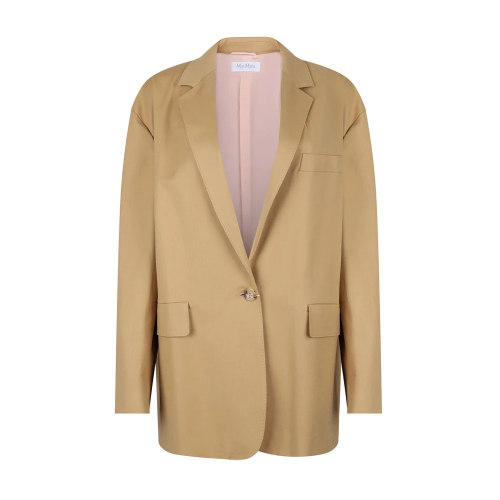 Max Mara Licht Beige Oversized Blazer Yellow Dames