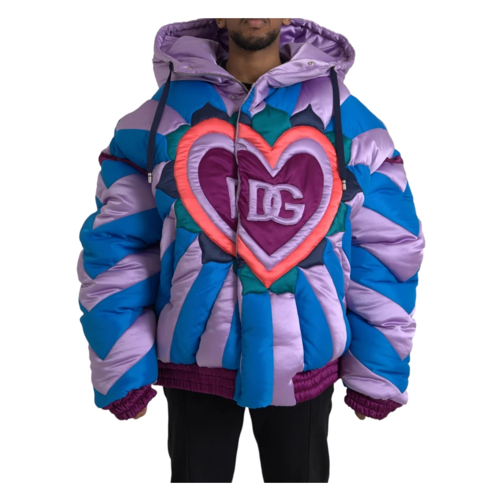 Dolce & Gabbana Multicolor Hart Logo Hoodie Jas Multicolor Heren