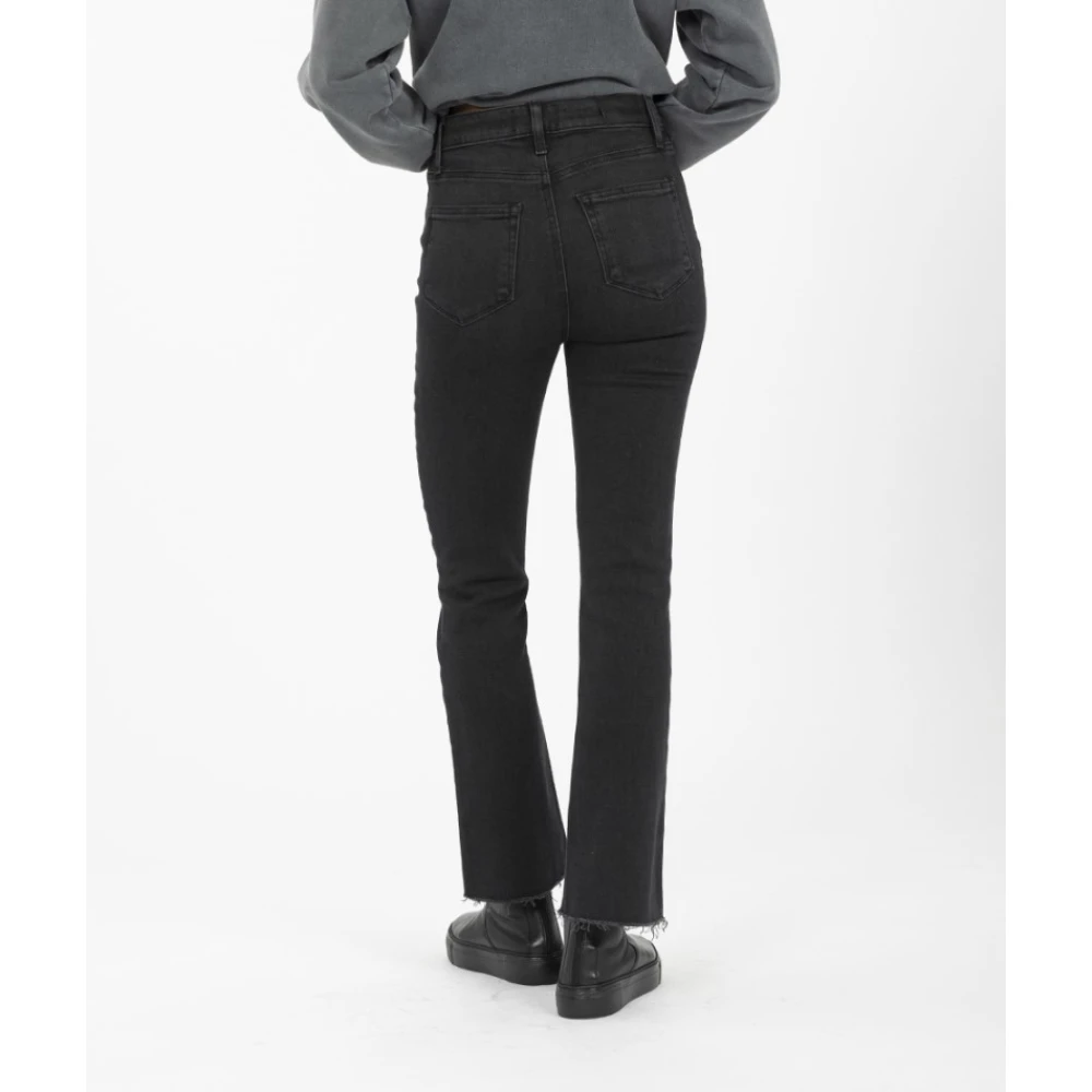 Paige High Rise Flare Cropped Jeans Black Dames