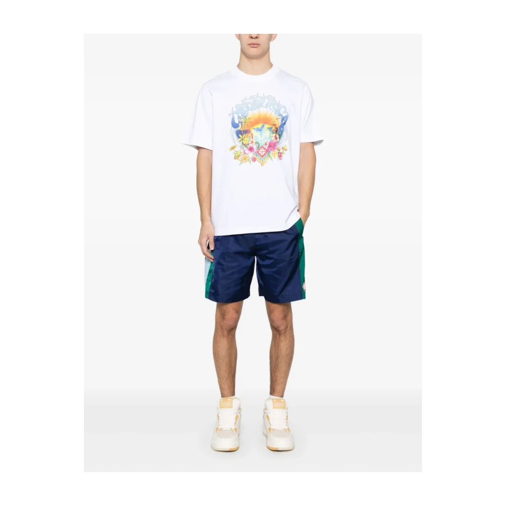 Casablanca Surf Trip T-shirt Korte Mouw Wit White Heren