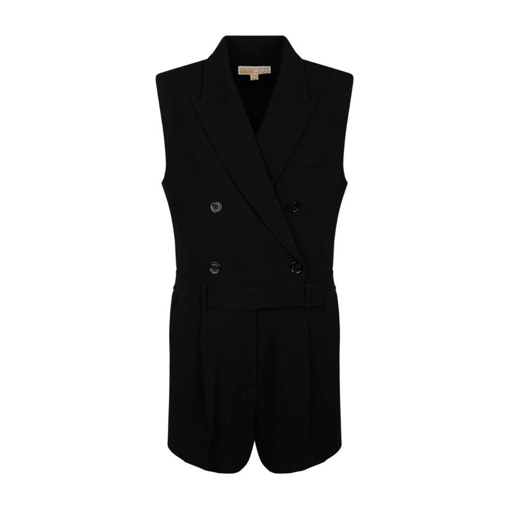 Michael Kors Zwart Double-Breasted Kort Jumpsuit Black Dames