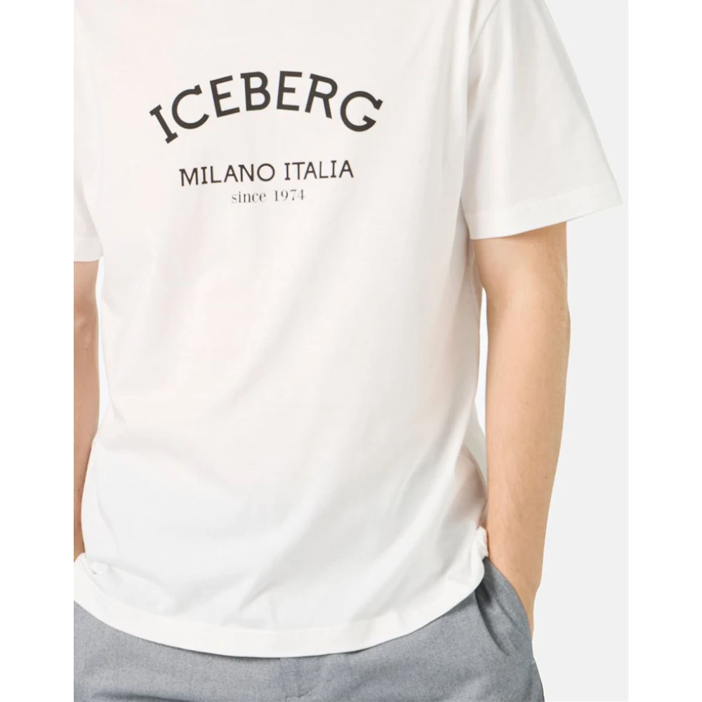 Iceberg T-shirt met ijsberglogo Beige Heren