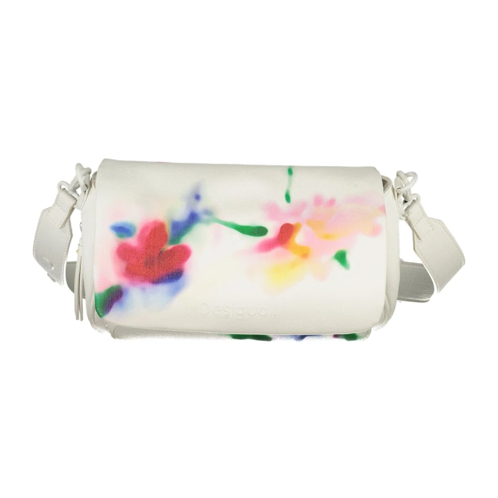 Desigual Damen Multicolor Weiße Schultertasche Kontrastdetails