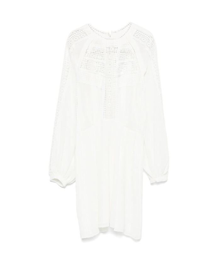robe-blanche-a-col-rond-et-poignets-boutonnes