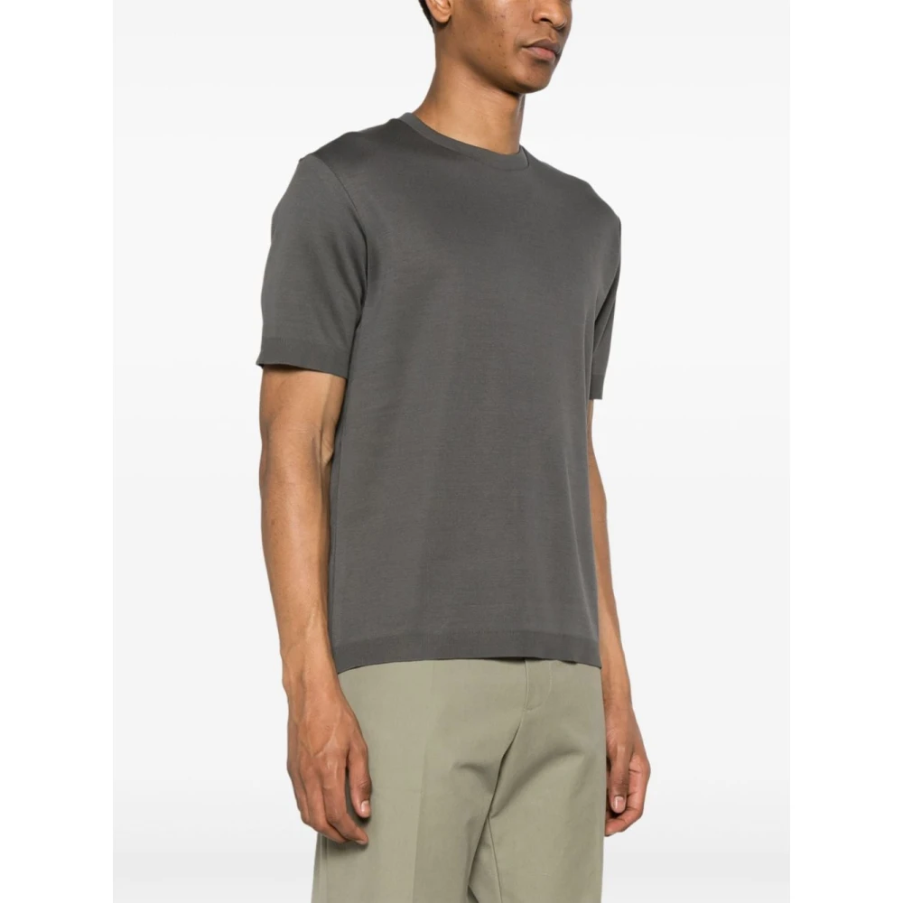 Herno Antraciet Gebreid T-shirt Gray Heren