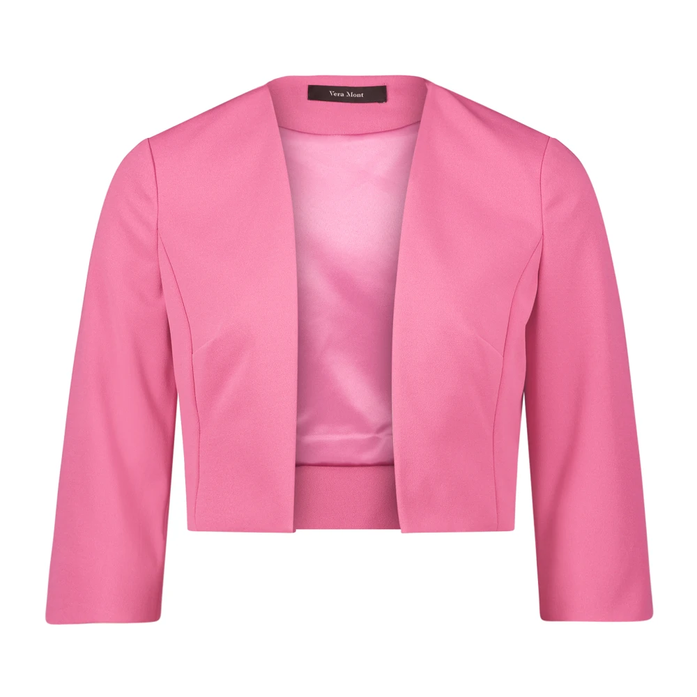 Vera Mont Elegante Crepe Blazer Jas Pink Dames