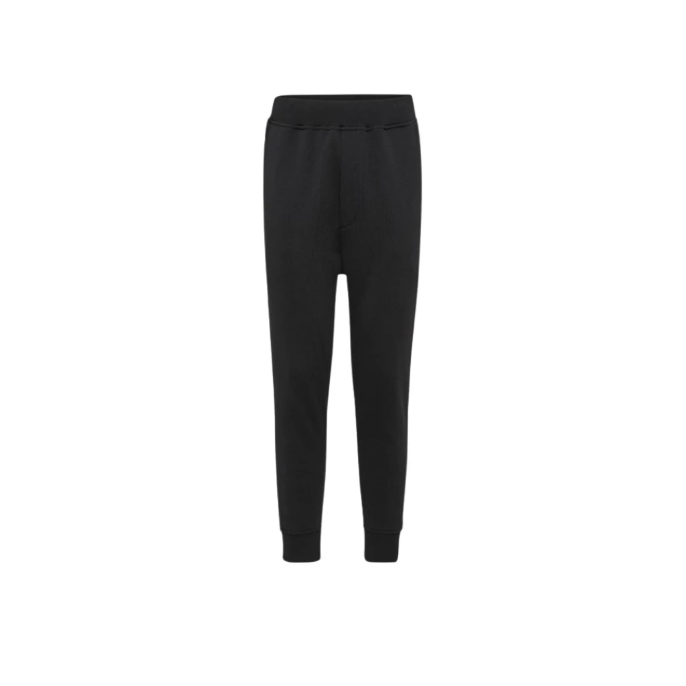 Dsquared2 Ibra Sweatpants Maple Leaf Logo Black Heren