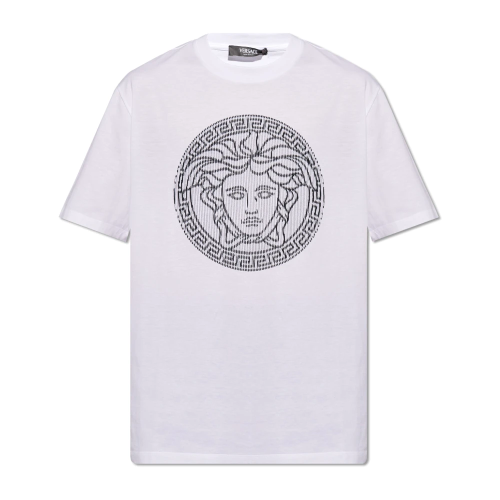 Versace T-shirt met logo White Heren
