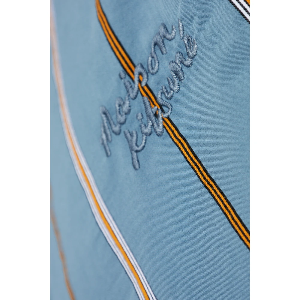 Maison Kitsuné Shirt met logo Blue Heren
