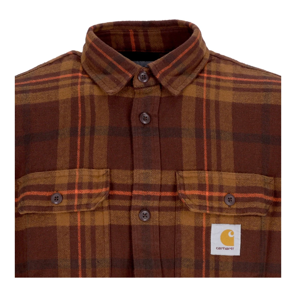 Carhartt WIP Geruite Lange Mouw Knoopshirt Brown Heren