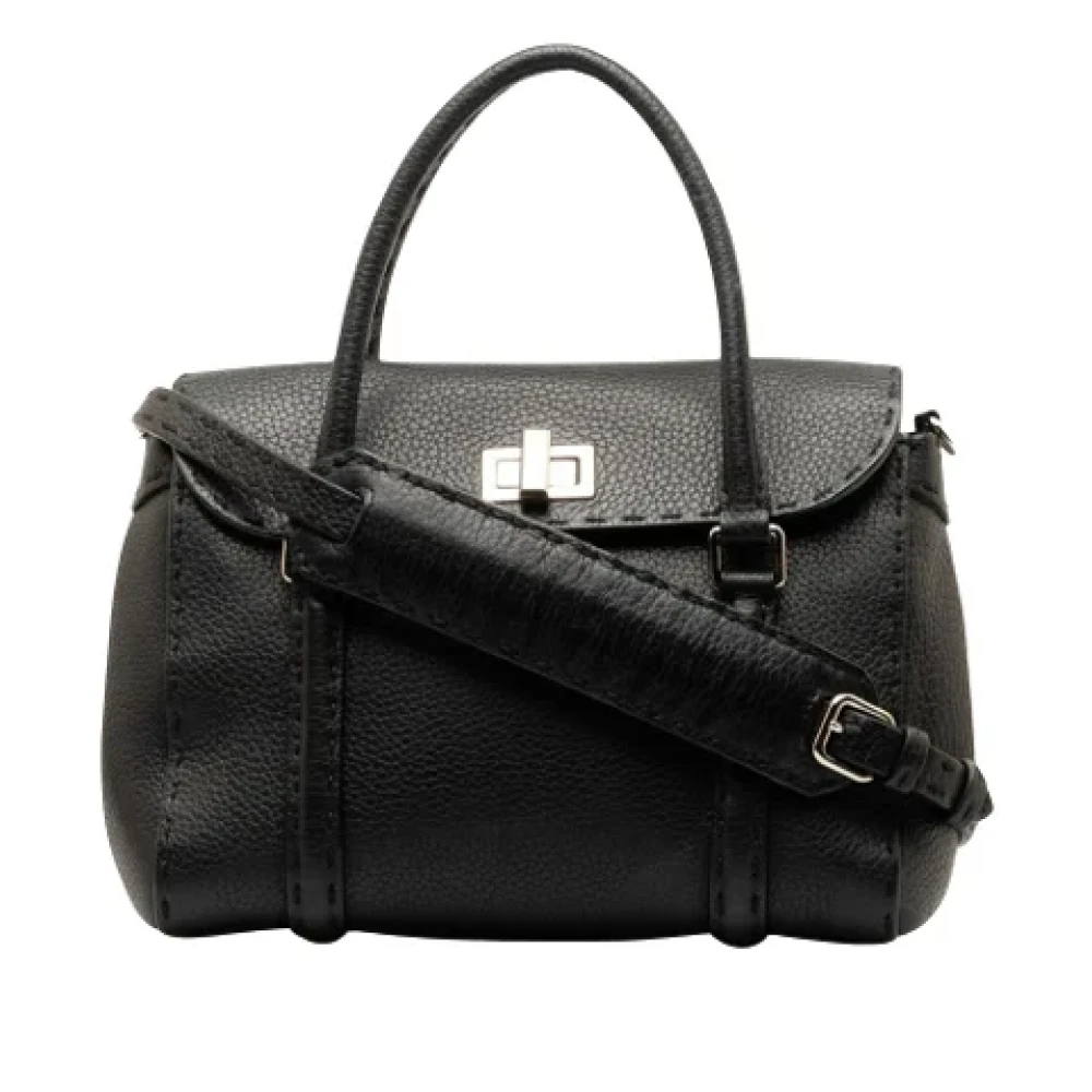 Fendi Vintage Pre-owned Leather shoulder-bags Black Dames
