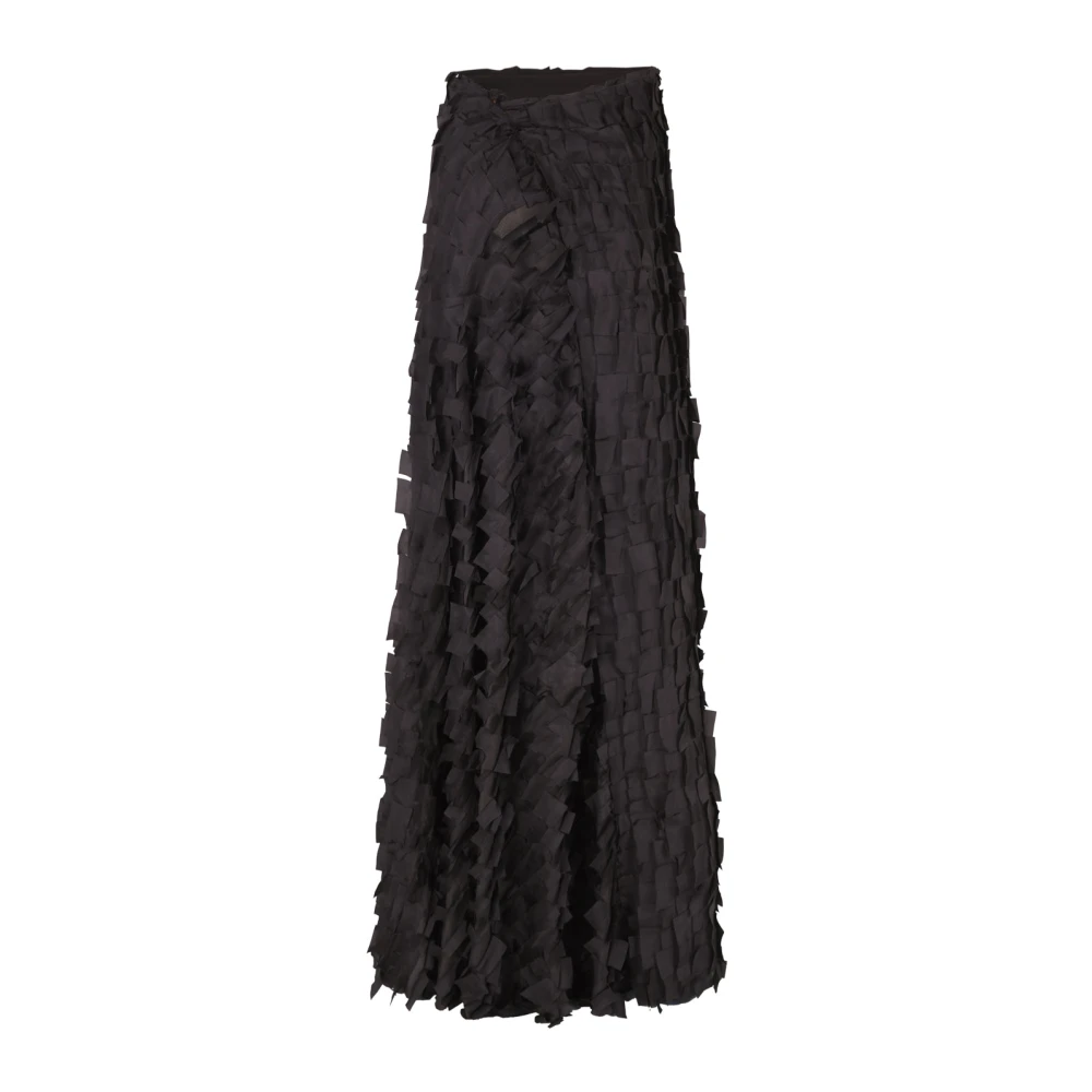 Cortana Zijden Schubben Effect Hoge Taille Rok Black Dames