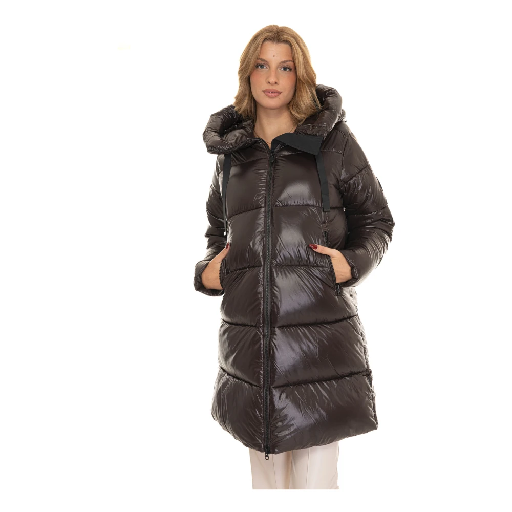 Save The Duck Gestikte Isabel Jas met Capuchon Brown Dames