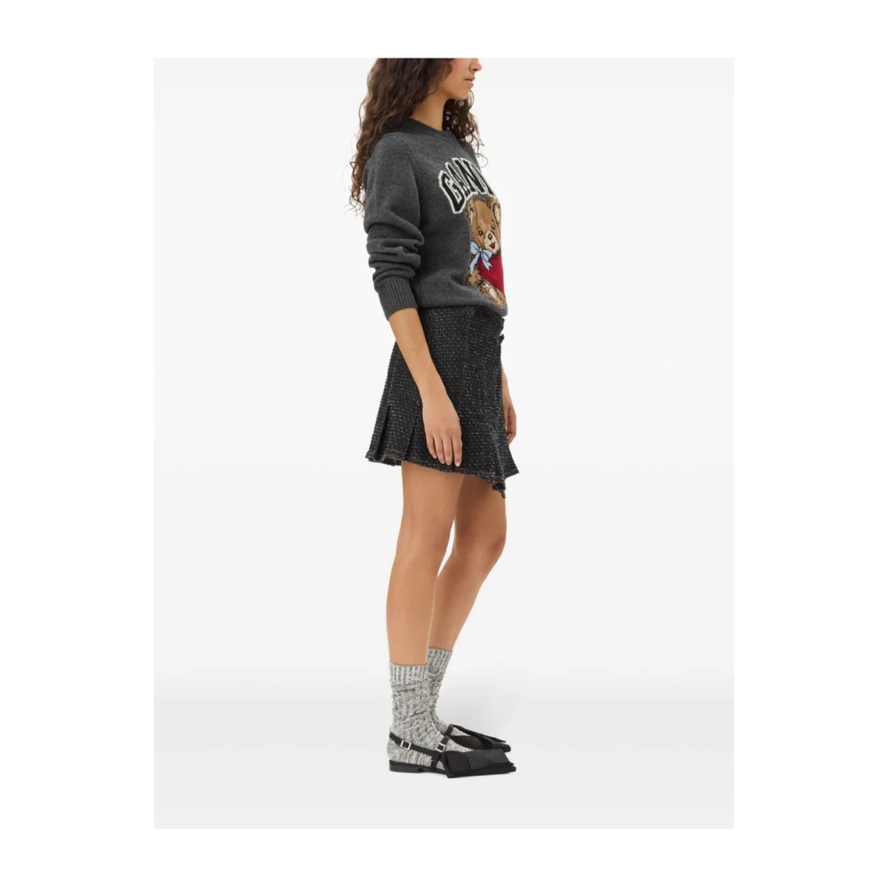 Ganni Rondhals gebreide trui Gray Dames