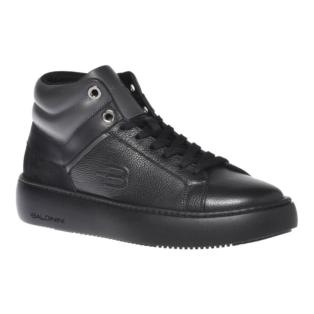 Trainers in black and grey calfLeather Baldinini M czy ni