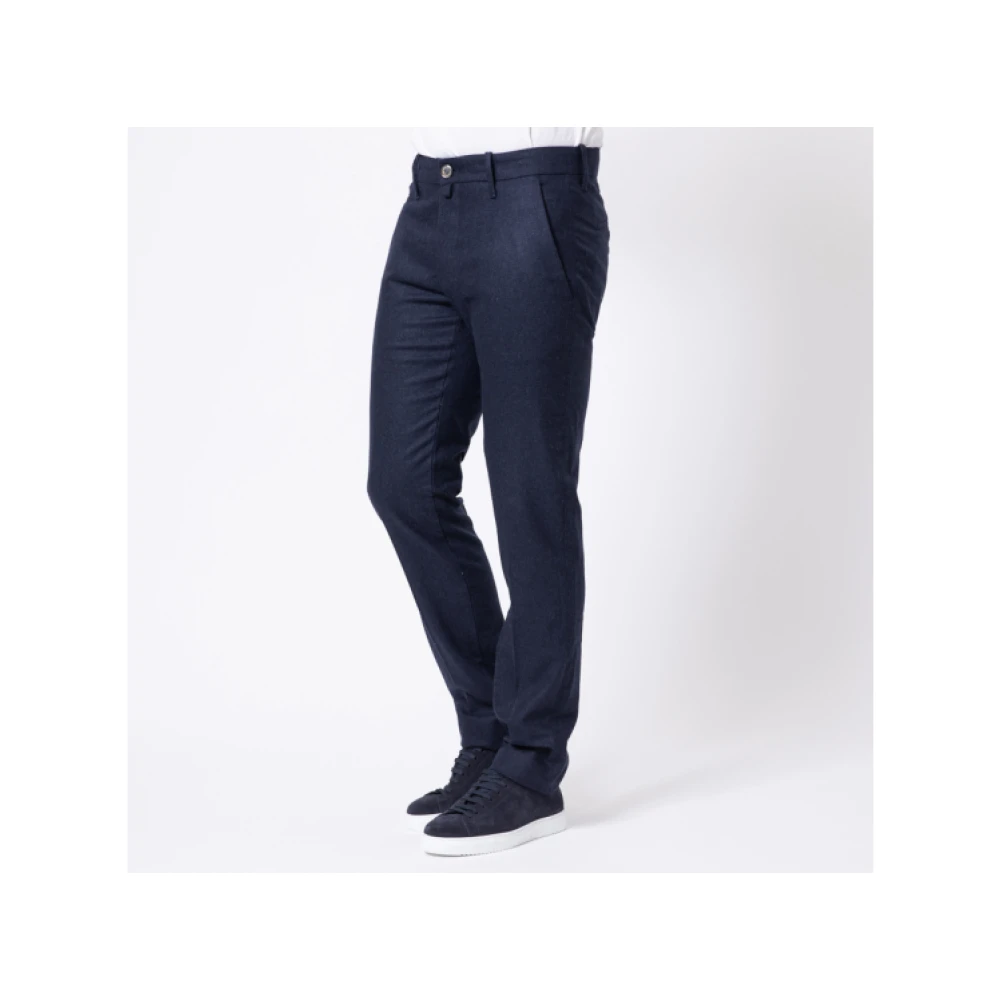 Jacob Cohën Marineblauwe Flanellen Slim Fit Broek Blue Heren