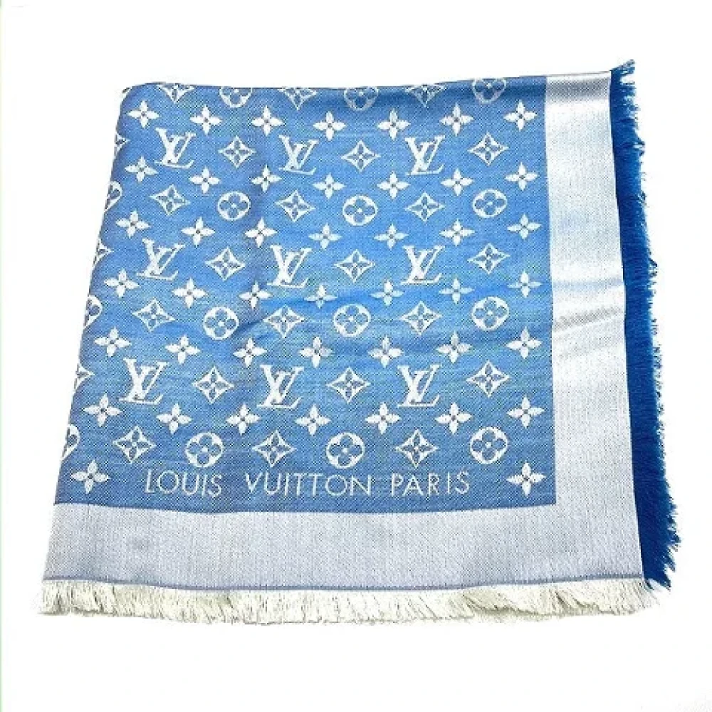 Louis Vuitton Vintage Pre-owned Silk scarves Blue Dames