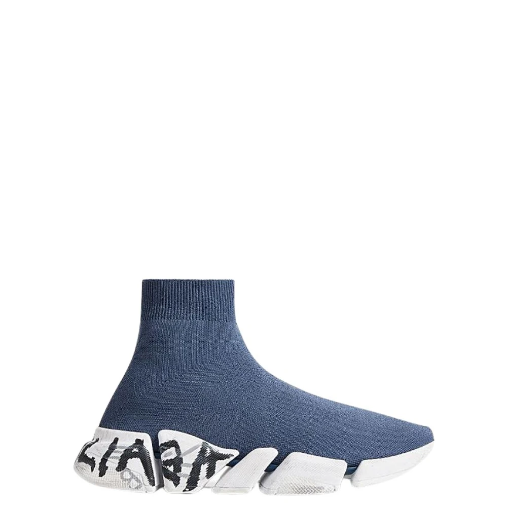 Balenciaga Speed Heren Schoenen Blauw