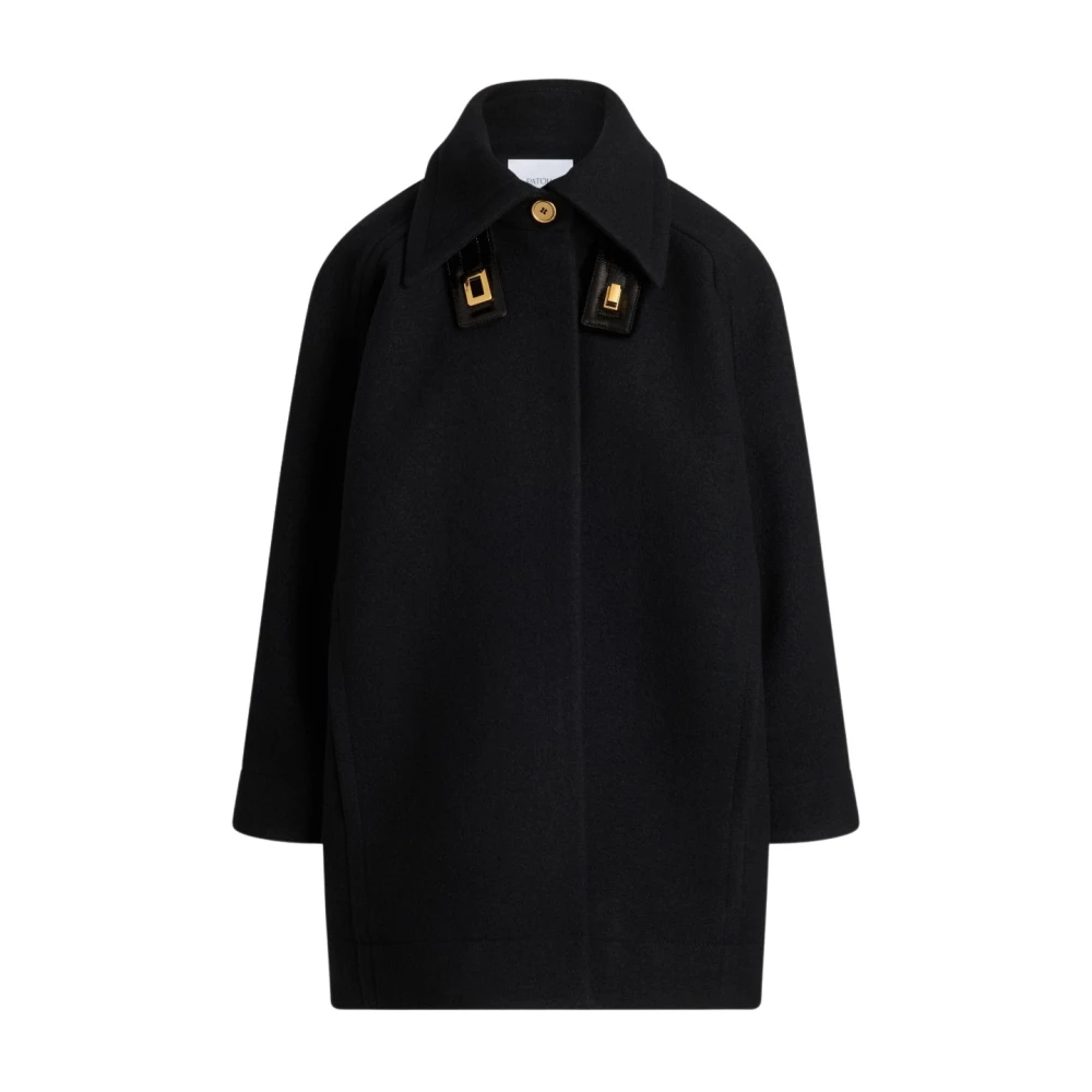 Patou Women's Black Single-Breasted Coats, Xs, Coats