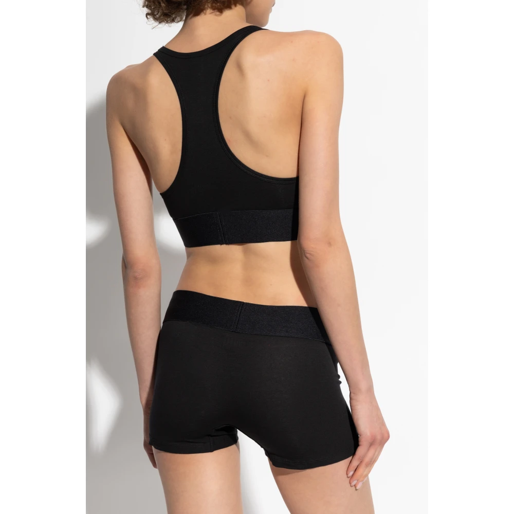 Diesel Bra Ufsb-Cotton-Race-Bralette Black Dames