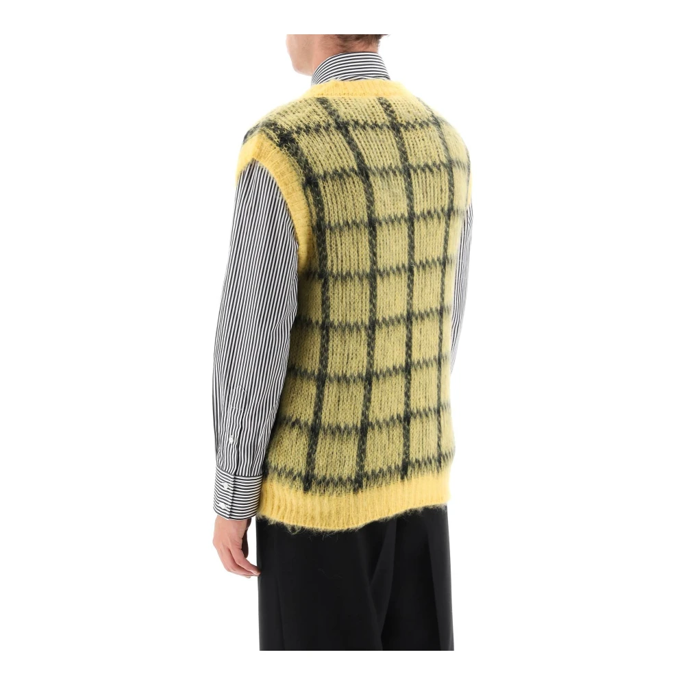 Marni Mohair Vest met Ruitmotief Multicolor Heren