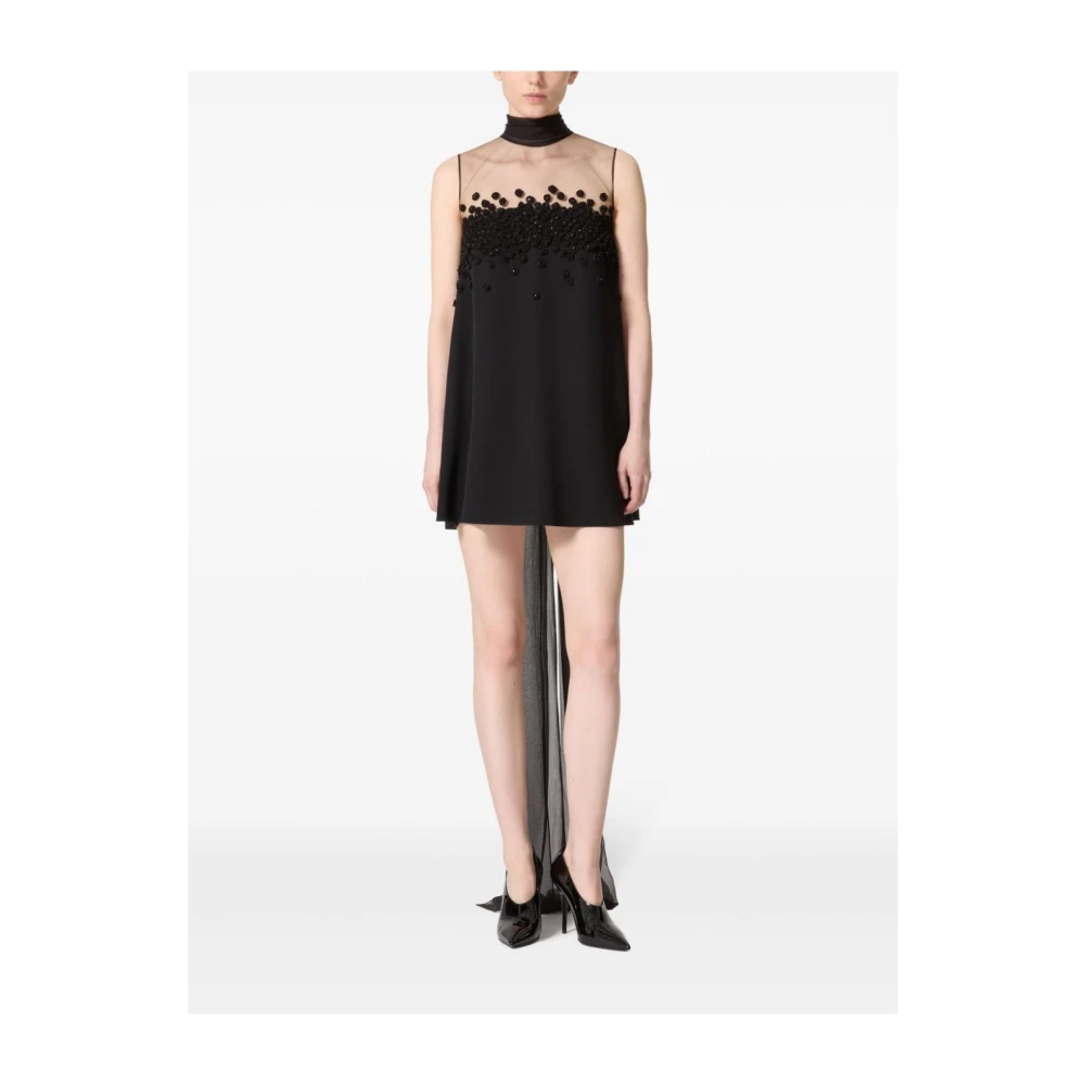 Valentino Garavani Zwarte Elegante Jurk Black Dames