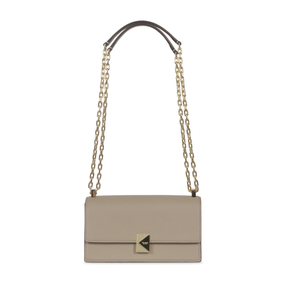 Kate Spade Mini Flap Chain Crossbody Tas Beige Dames