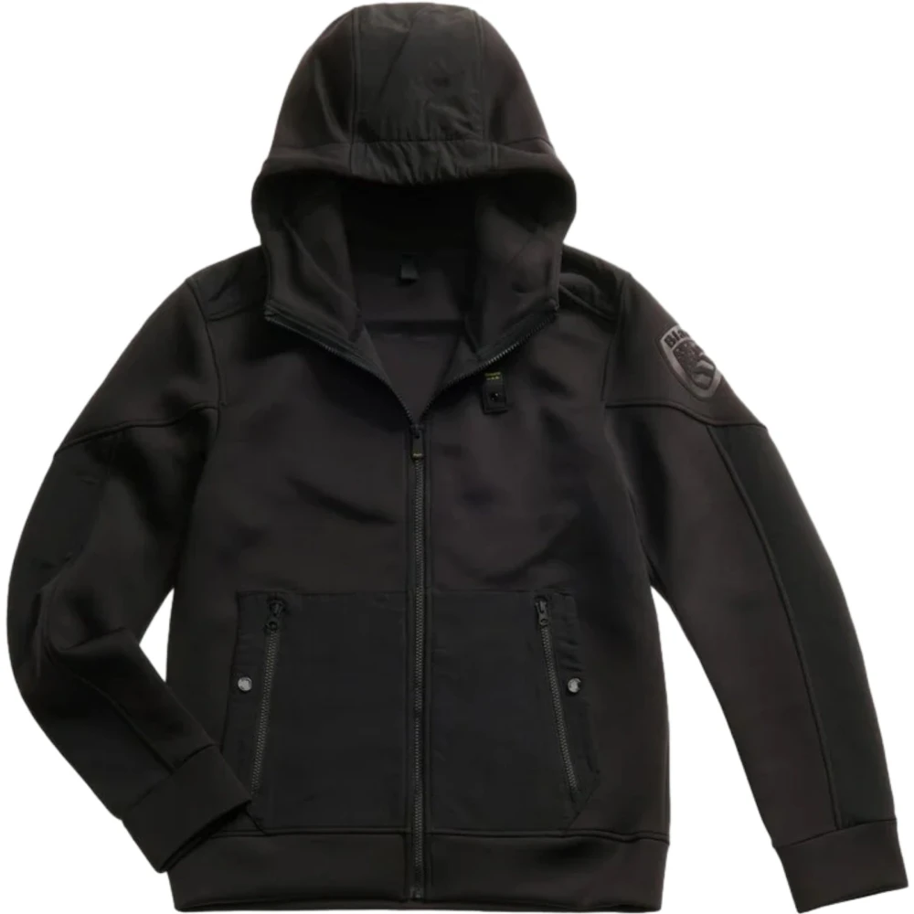 Blauer Uomo Nero Felpa Con Zip
