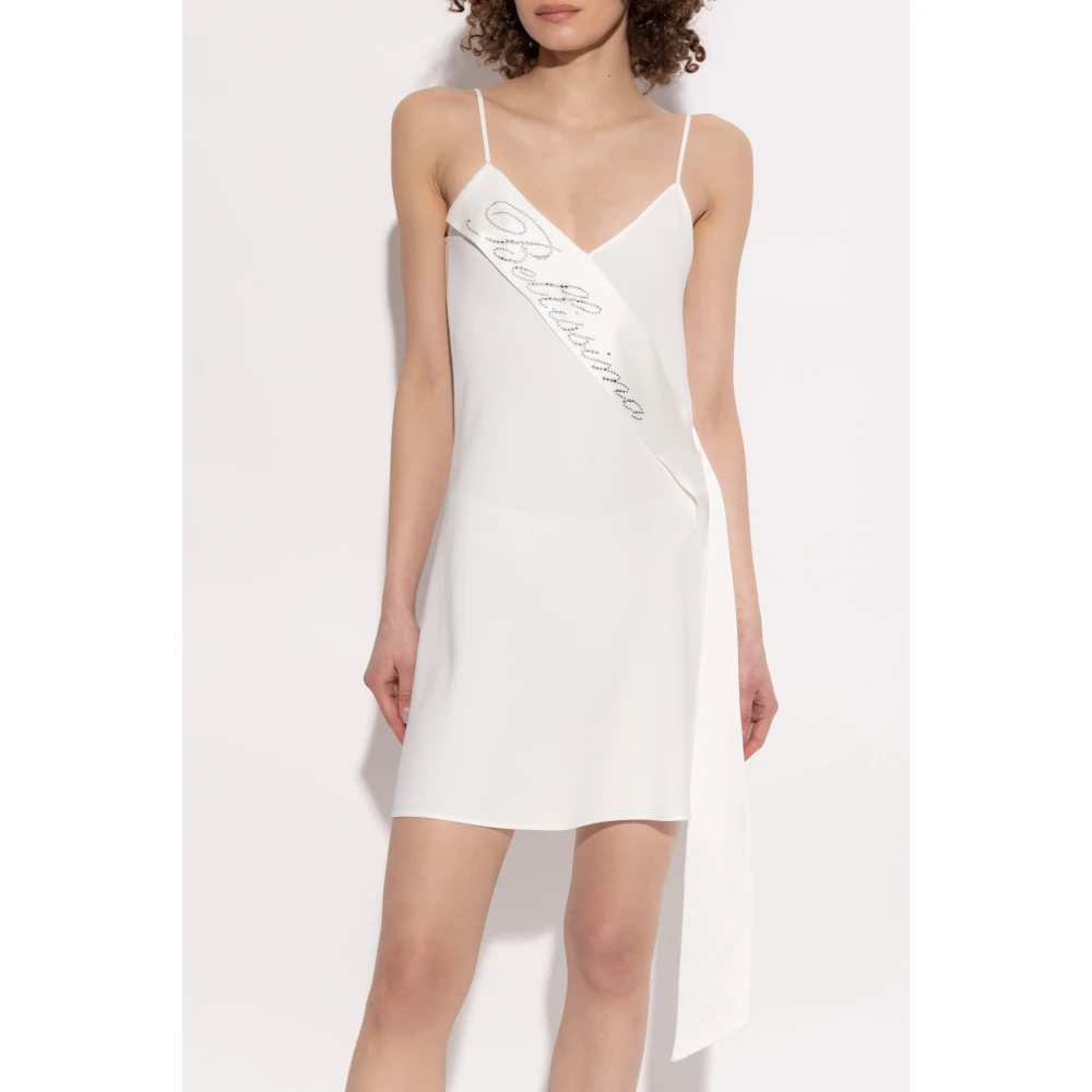 Blumarine Jurk met satijnen ceintuur White Dames