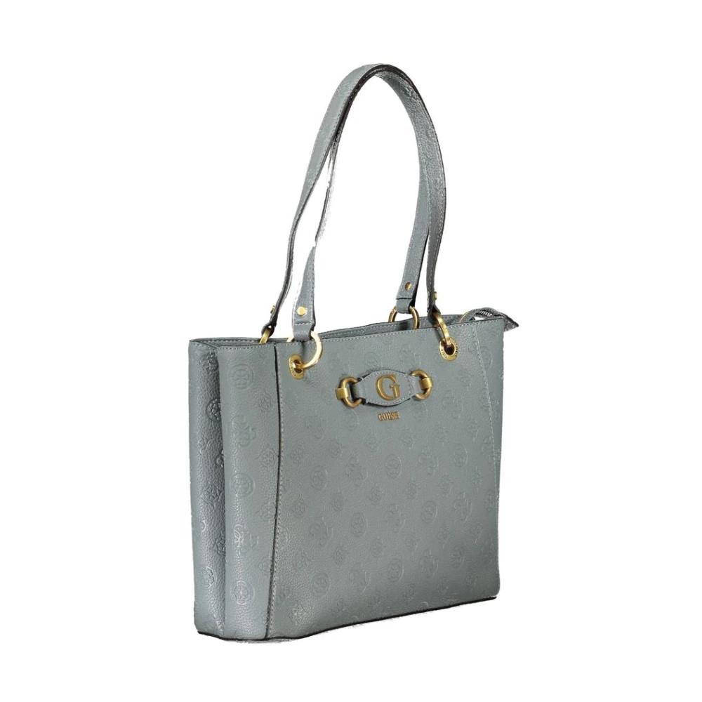 Guess Blauwe polyethyleen schoudertas met meerdere compartimenten Blue Dames