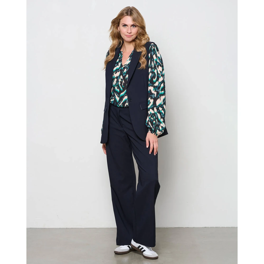 &Co Woman Gewatteerde Vest met Capuchon Blue Dames