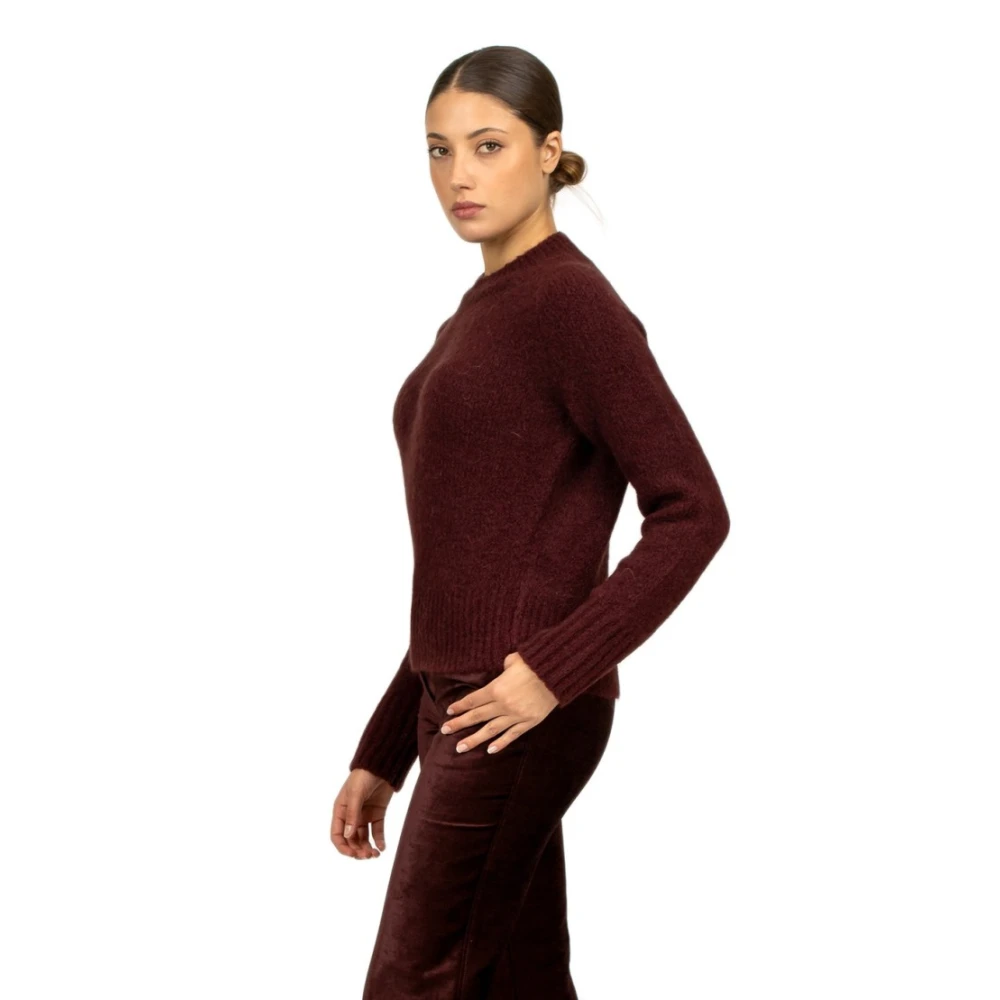 Forte Robijn Mohair Ronde Hals Trui Red Dames