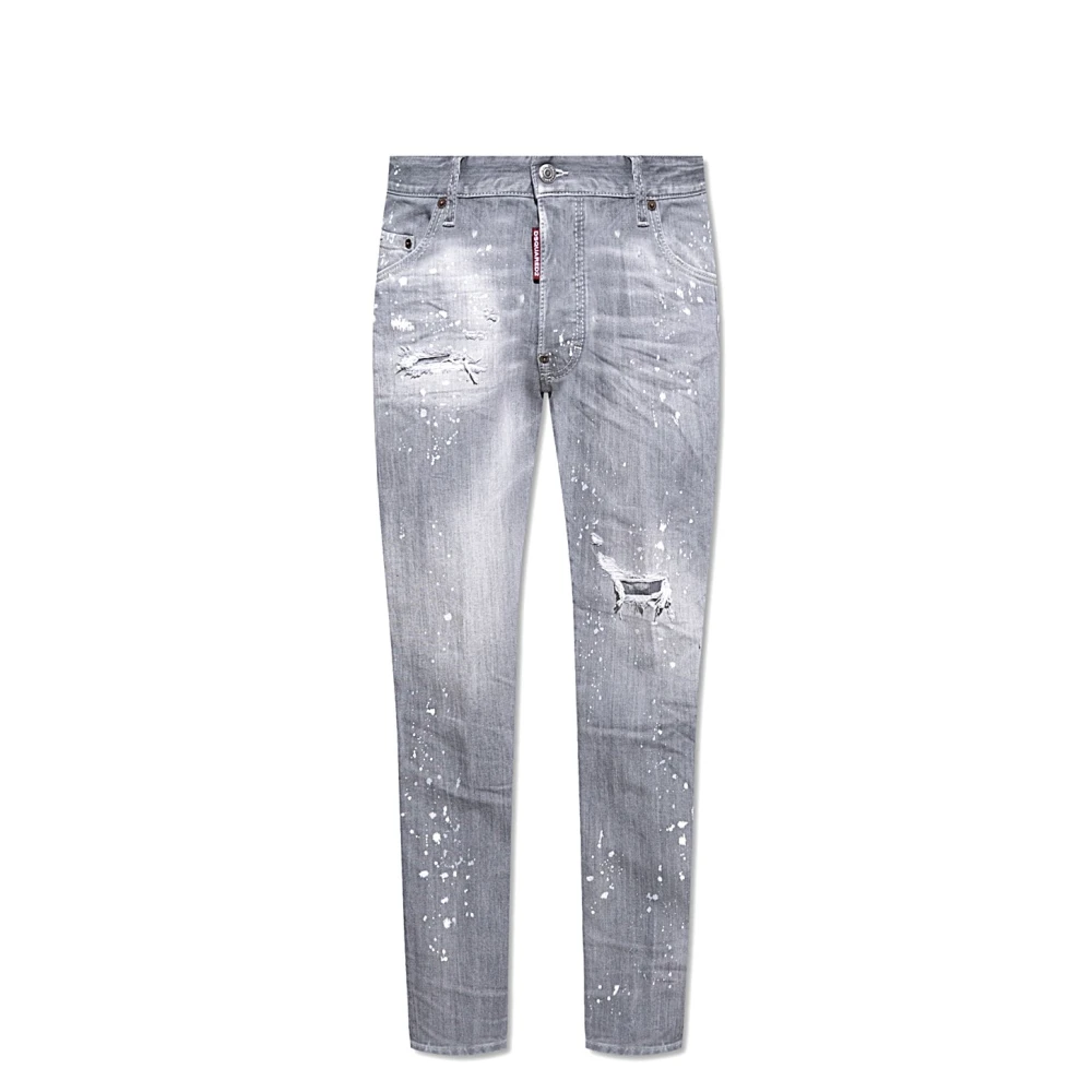 Dsquared2 Gray Slim Fit Jeans, Male, L, Slim Fit Denim Jeans For Men