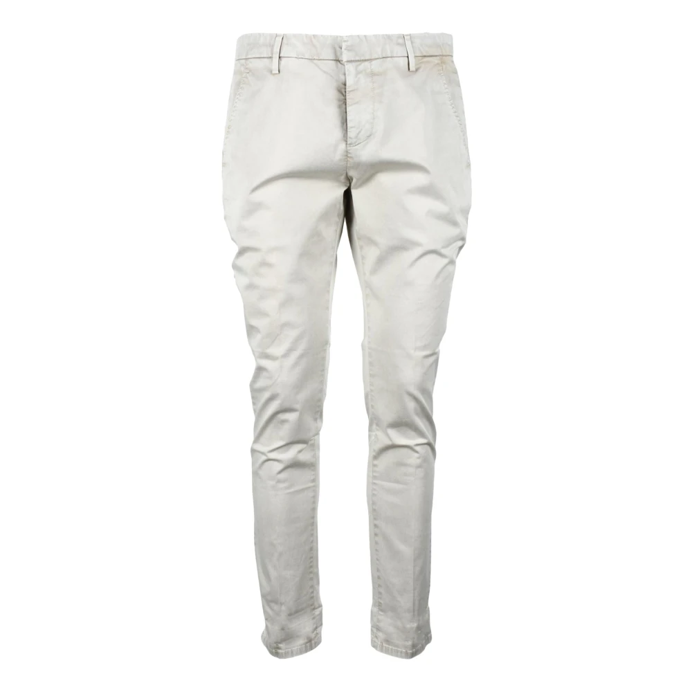 Dondup Katoen Elastaan Broek Beige Heren