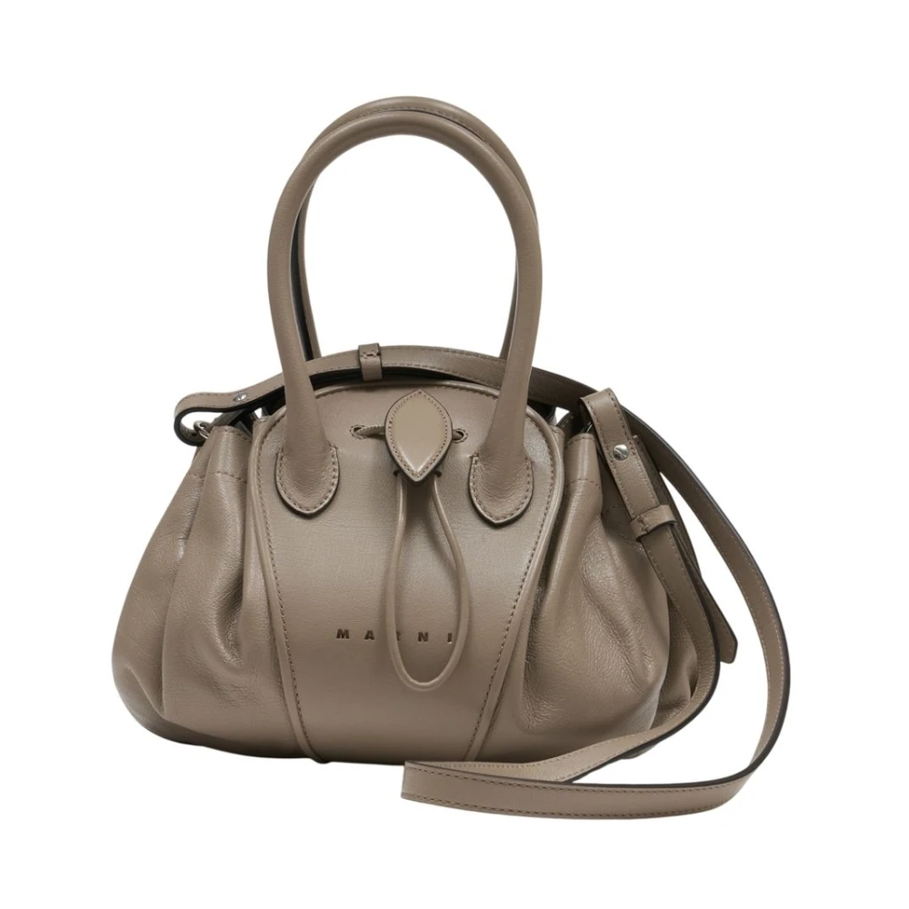 Marni Kvinno Beige Väskor Dam, One Size, Läder, Tulipea Small Bag